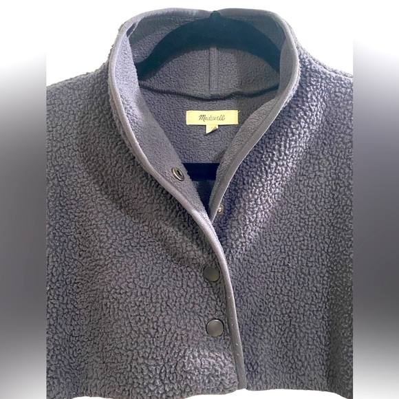 Madewell Resourced Sherpa Popover, Snap Front w/Pockets. Outdoor,  Resort, Sz S - Picture 2 of 5